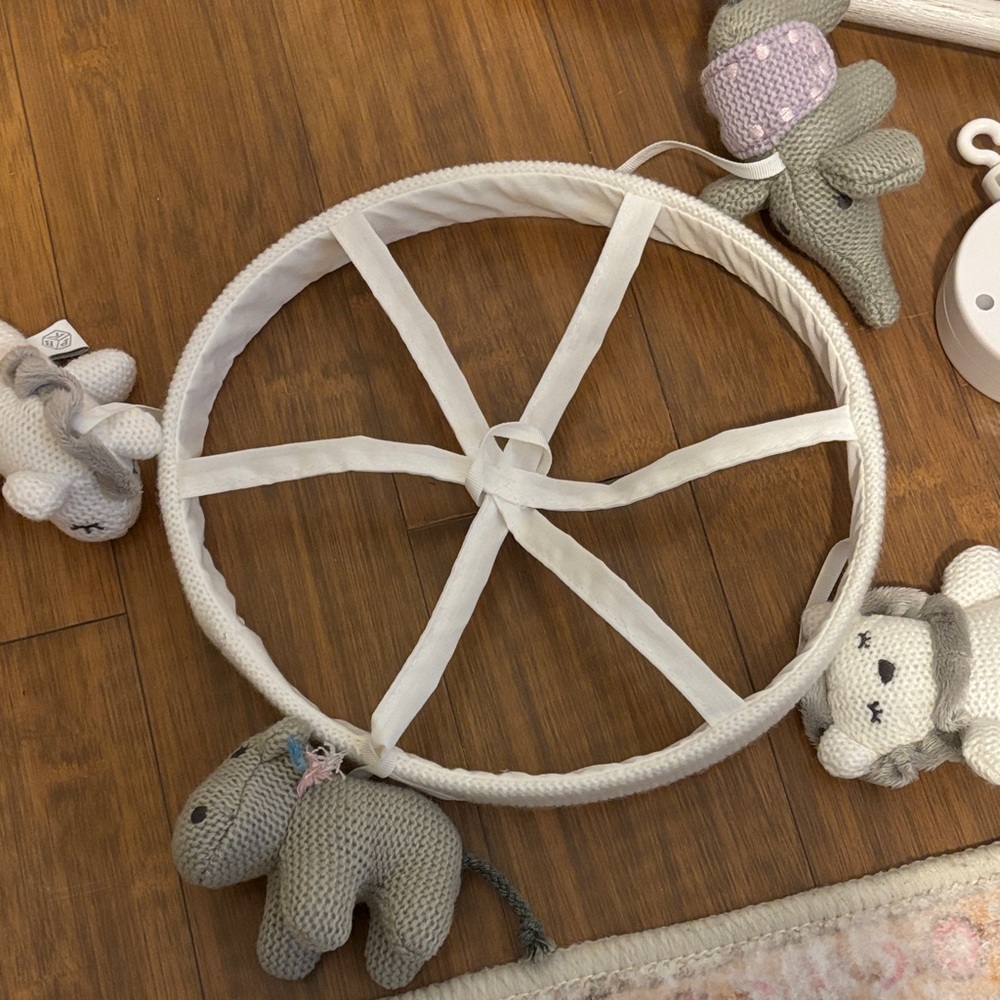Pottery Barn Baby Mobile with Animal Plush Toys - Picture 2 of 4